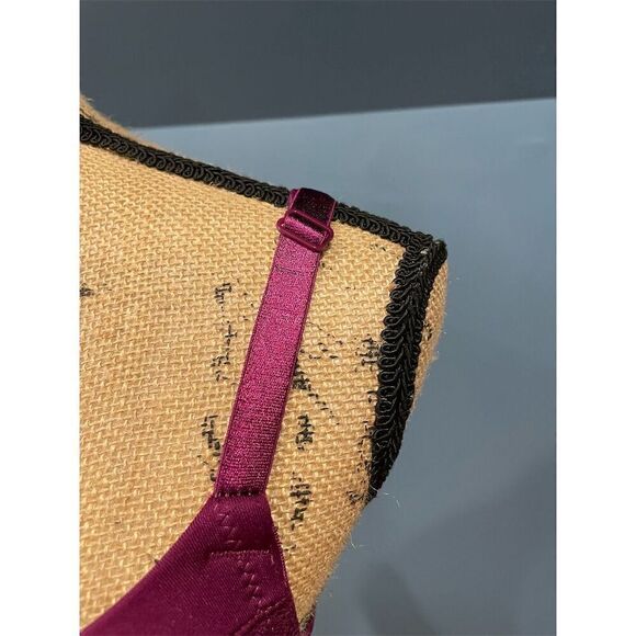 Maidenform Women's Push-Up Lace Bra Burgundy 34D Adjustable Straps Underwire - Picture 3 of 11